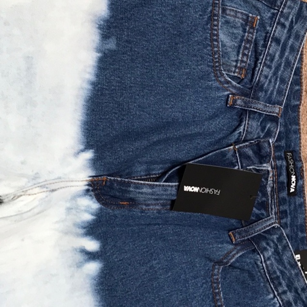 Fashion Nova Blue Denim jeans with Tie-Dye Effect